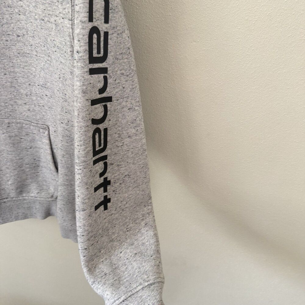 Carhartt Hoodie Women's Large Gray Pullover Sweatshirt Relaxed Fit Pocket - Picture 3 of 7